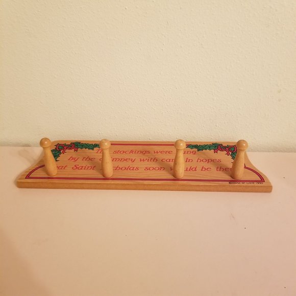 House Of‎ LLoyd 1990 Wooden Christmas Holiday Stocking Hanger Holder Rack Decor - Picture 2 of 5